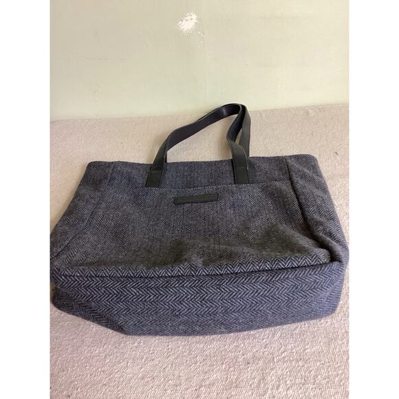 Brooks Brothers Women Purse Herringbone Wool and leather Tote Top handle EUC - Picture 3 of 11